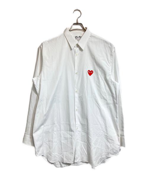PLAY COMME des GARCONS（プレイコムデギャルソン）PLAY COMME des GARCONS (プレイ コムデギャルソン) ハートワッペンシャツ ホワイト サイズ:XXLの古着・服飾アイテム