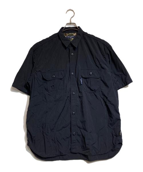 COMME des GARCONS HOMME（コムデギャルソン オム）COMME des GARCONS HOMME (コムデギャルソン オム) ナイロンタイプライター S/S SHIRT ブラック サイズ:Lの古着・服飾アイテム