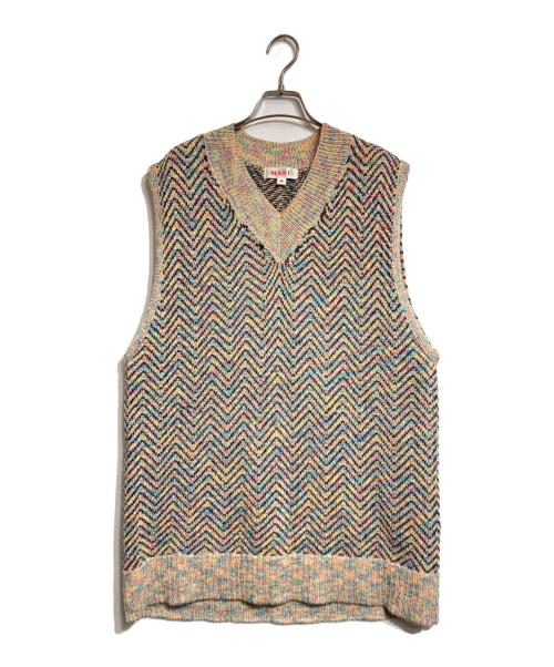 masu（エムエーエスユー）masu (エムエーエスユー) CANDY LONG KNIT VEST マルチカラー サイズ:46の古着・服飾アイテム