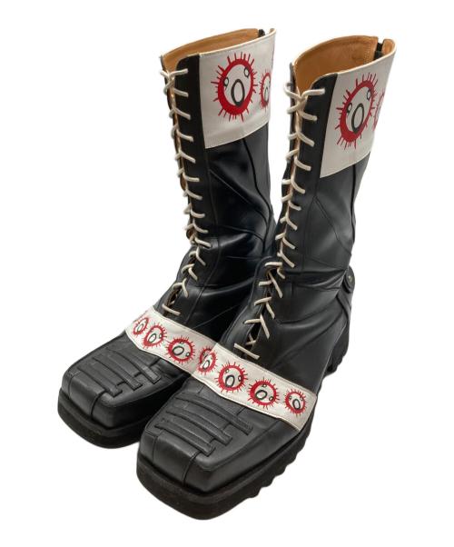 CHARLES JEFFREY LOVERBOY（チャールズ ジェフリー ラバーボーイ）CHARLES JEFFREY LOVERBOY (チャールズ ジェフリー ラバーボーイ) レースアップヒールブーツ ブラック サイズ:43の古着・服飾アイテム