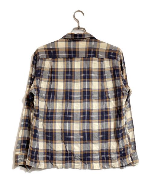 Sears（シアーズ）Sears (シアーズ) ヴィンテージオープンカラーシャツ ネイビー サイズ:LARGEの古着・服飾アイテム