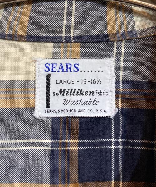 Sears（シアーズ）Sears (シアーズ) ヴィンテージオープンカラーシャツ ネイビー サイズ:LARGEの古着・服飾アイテム