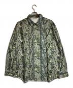 SOFTHYPHENソフトハイフン）の古着「CAMO PATTERNED OVER SIZED SHIRT」｜グリーン