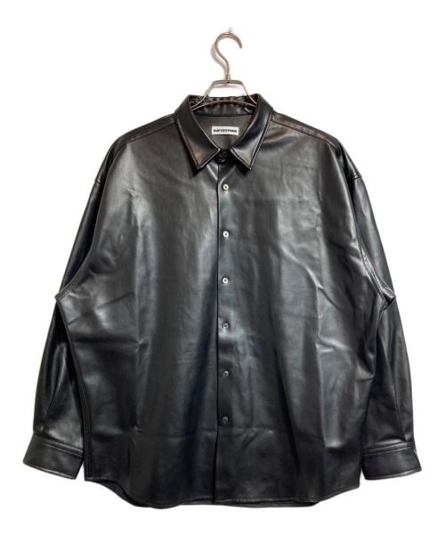 SOFTHYPHEN（ソフトハイフン）SOFTHYPHEN (ソフトハイフン) FAUX LEATHER CROPPED SHIRT ブラック サイズ:3の古着・服飾アイテム