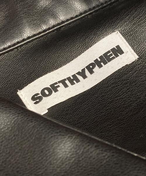 SOFTHYPHEN（ソフトハイフン）SOFTHYPHEN (ソフトハイフン) FAUX LEATHER CROPPED SHIRT ブラック サイズ:3の古着・服飾アイテム