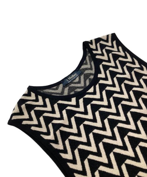 'S Max Mara（エスマックスマーラ）'S Max Mara (エスマックスマーラ) ニットワンピース ブラック×ベージュ サイズ:Mの古着・服飾アイテム