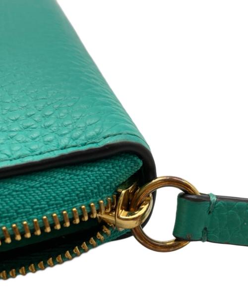 MULBERRY（マルベリー）MULBERRY (マルベリー) ラウンドジップロングウォレット グリーンの古着・服飾アイテム