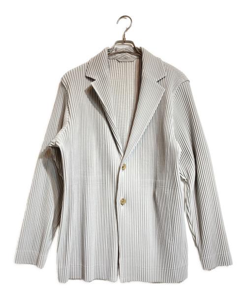 HOMME PLISSE ISSEY MIYAKE（オム プリッセ イッセイ ミヤケ）HOMME PLISSE ISSEY MIYAKE (オム プリッセ イッセイ ミヤケ) BASICSプリーツテーラードジャケット グレー サイズ:3の古着・服飾アイテム