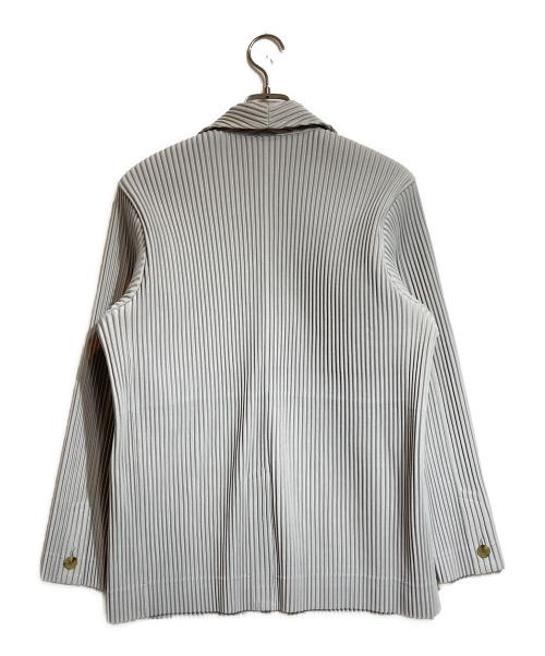 HOMME PLISSE ISSEY MIYAKE（オム プリッセ イッセイ ミヤケ）HOMME PLISSE ISSEY MIYAKE (オム プリッセ イッセイ ミヤケ) BASICS プリーツテーラードジャケット グレー サイズ:1の古着・服飾アイテム