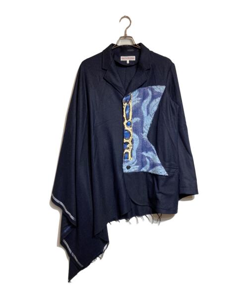 WALTER VAN BEIRENDONCK（ウォルター ヴァン ベイレンドンク）WALTER VAN BEIRENDONCK (ウォルターヴァンベイレンドンク) ケープドッキングテーラードジャケット ネイビー サイズ:46の古着・服飾アイテム