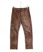COMME des GARCONS HOMME PLUSコムデギャルソンオムプリュス）の古着「プリントピックレザーパンツ」｜ブラウン