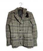 10 corso como COMME des GARCONS×U-Ni-Tyディエチコルソコモ・コムデギャルソン×ユニティ）の古着「エルボーパッチウールチェックテーラードジャケット」｜グレー