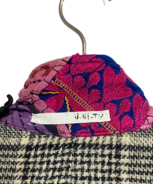 10 corso como COMME des GARCONS（ディエチコルソコモ・コムデギャルソン）10 corso como COMME des GARCONS (ディエチコルソコモ・コムデギャルソン) U-Ni-Ty (ユニティ) エルボーパッチウールチェックテーラードジャケット グレー サイズ:46の古着・服飾アイテム