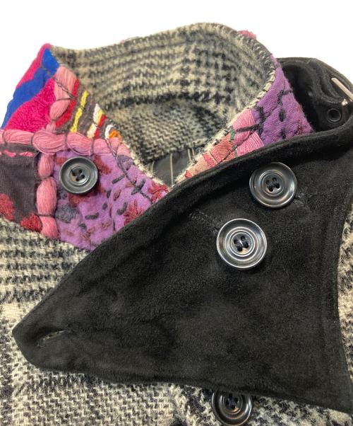 10 corso como COMME des GARCONS（ディエチコルソコモ・コムデギャルソン）10 corso como COMME des GARCONS (ディエチコルソコモ・コムデギャルソン) U-Ni-Ty (ユニティ) エルボーパッチウールチェックテーラードジャケット グレー サイズ:46の古着・服飾アイテム