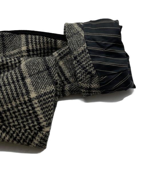 10 corso como COMME des GARCONS（ディエチコルソコモ・コムデギャルソン）10 corso como COMME des GARCONS (ディエチコルソコモ・コムデギャルソン) U-Ni-Ty (ユニティ) エルボーパッチウールチェックテーラードジャケット グレー サイズ:46の古着・服飾アイテム