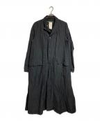 Paul Harndenポールハーデン）の古着「ウールリネンロングコート」｜ブラック