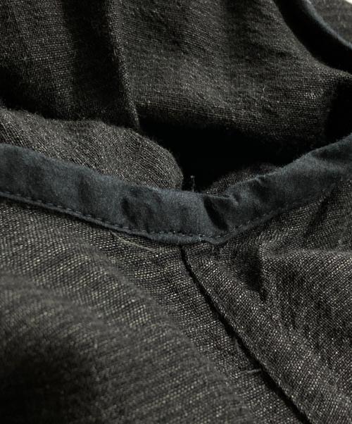 Paul Harnden（ポールハーデン）Paul Harnden (ポールハーデン) ウールリネンロングコート ブラック サイズ:Mの古着・服飾アイテム