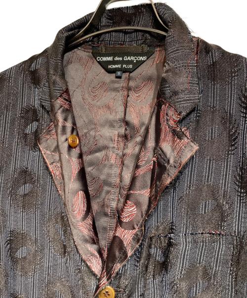 COMME des GARCONS HOMME PLUS（コムデギャルソンオムプリュス）COMME des GARCONS HOMME PLUS (コムデギャルソンオムプリュス) カットオフジャガードテーラードジャケット グレー×ブラウン サイズ:Sの古着・服飾アイテム