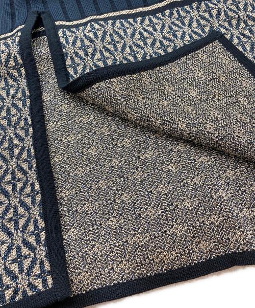 PUBLIC TOKYO（パブリックトウキョウ）PUBLIC TOKYO (パブリックトウキョウ) ベストレイヤードニットワンピース ネイビー×ブラウン サイズ:FREEの古着・服飾アイテム