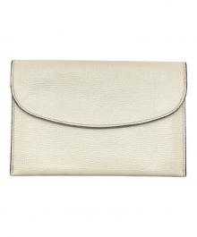 Valextra（ヴァレクストラ）の古着「レザーフラップカードケース」｜アイボリー