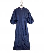 Mame Kurogouchiマメクロゴウチ）の古着「Puff Sleeve Cotton Dress」｜ネイビー