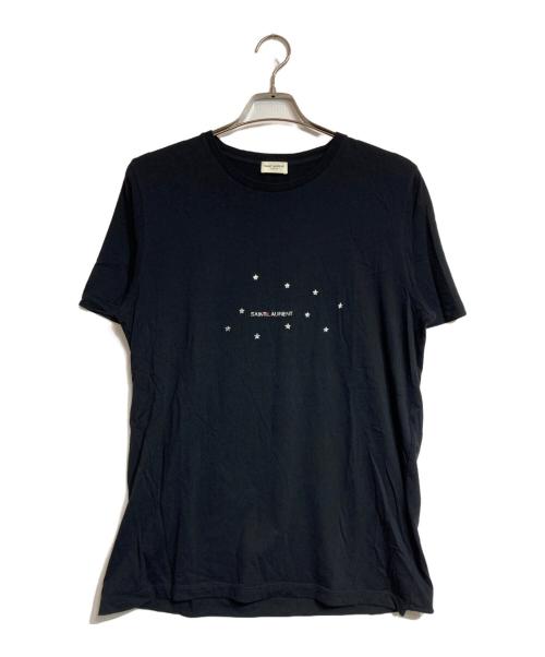 Saint Laurent Paris（サンローランパリ）Saint Laurent Paris (サンローランパリ) ロゴスタープリントTシャツ ブラック サイズ:XSの古着・服飾アイテム