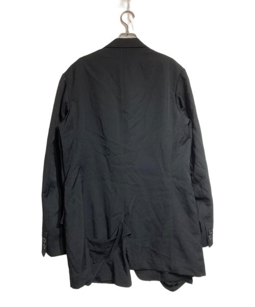 Yohji Yamamoto pour homme（ヨウジヤマモト プールオム）Yohji Yamamoto pour homme (ヨウジヤマモト プールオム) WOOL GABARDINE LEFT SIDE DRAPED JACKET ブラック サイズ:3の古着・服飾アイテム