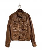 NEIL BARRETTニールバレット）の古着「マルチポケットレザージャケット」｜ブラウン
