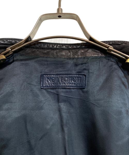 NEIL BARRETT（ニールバレット）NEIL BARRETT (ニールバレット) マルチポケットノーカラーレザージャケット ネイビー サイズ:Mの古着・服飾アイテム