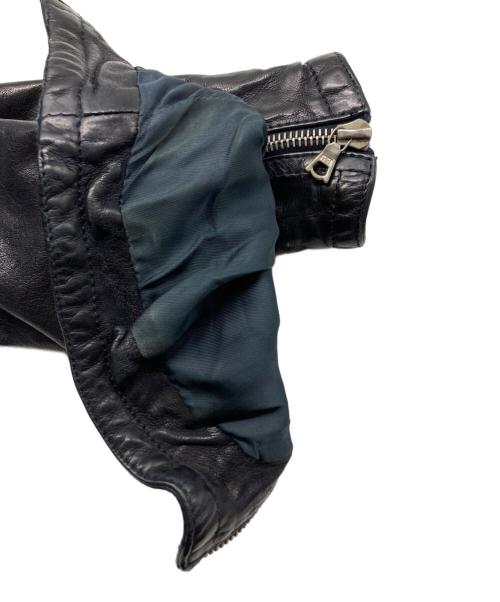 NEIL BARRETT（ニールバレット）NEIL BARRETT (ニールバレット) マルチポケットノーカラーレザージャケット ネイビー サイズ:Mの古着・服飾アイテム