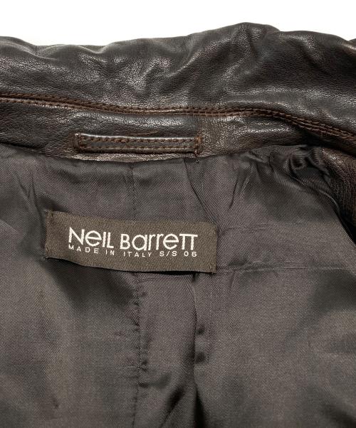 NEIL BARRETT（ニールバレット）NEIL BARRETT (ニールバレット) マルチポケットレザージャケット ブラウン サイズ:Sの古着・服飾アイテム