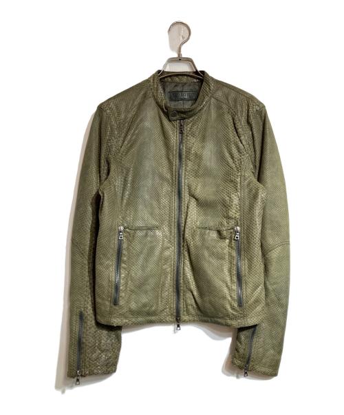 NEIL BARRETT（ニールバレット）NEIL BARRETT (ニールバレット) パイソンレザージャケット グリーン サイズ:XSの古着・服飾アイテム