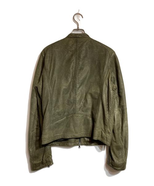 NEIL BARRETT（ニールバレット）NEIL BARRETT (ニールバレット) パイソンレザージャケット グリーン サイズ:XSの古着・服飾アイテム