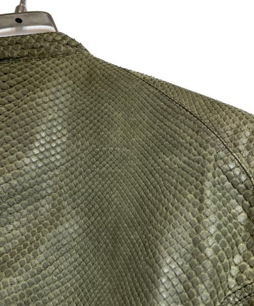 NEIL BARRETT（ニールバレット）NEIL BARRETT (ニールバレット) パイソンレザージャケット グリーン サイズ:XSの古着・服飾アイテム