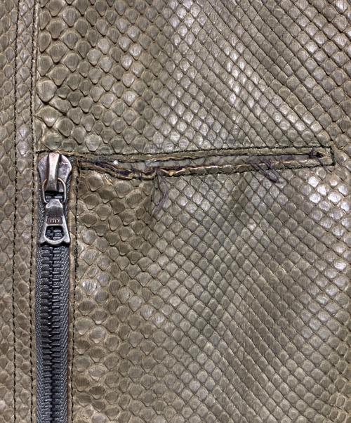 NEIL BARRETT（ニールバレット）NEIL BARRETT (ニールバレット) パイソンレザージャケット グリーン サイズ:XSの古着・服飾アイテム