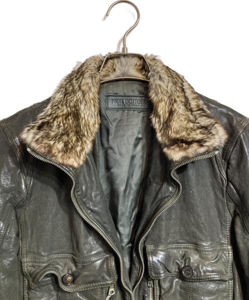 NEIL BARRETT（ニールバレット）NEIL BARRETT (ニールバレット) 襟ファーレザージャケット ブラック サイズ:XXSの古着・服飾アイテム