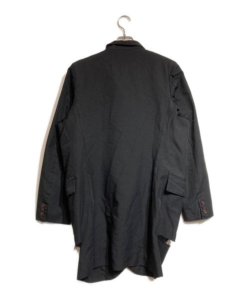 COMME des GARCONS HOMME PLUS（コムデギャルソンオムプリュス）COMME des GARCONS HOMME PLUS (コムデギャルソンオムプリュス) カットオフポリ縮スナップボタンジャケット ブラック サイズ:Sの古着・服飾アイテム