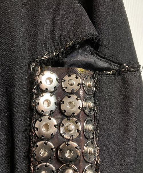 COMME des GARCONS HOMME PLUS（コムデギャルソンオムプリュス）COMME des GARCONS HOMME PLUS (コムデギャルソンオムプリュス) カットオフポリ縮スナップボタンジャケット ブラック サイズ:Sの古着・服飾アイテム