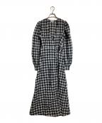 GANNIガニー）の古着「チェックワンピース」｜ブラック×グレー