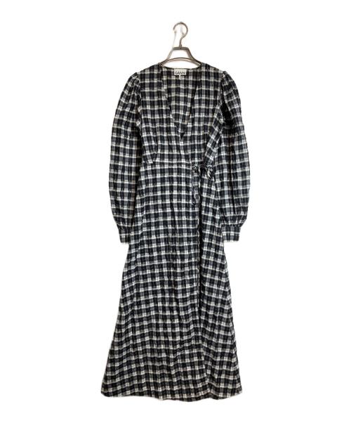 GANNI（ガニー）Ganni (ガニー) チェックワンピース ブラック×グレー サイズ:34の古着・服飾アイテム