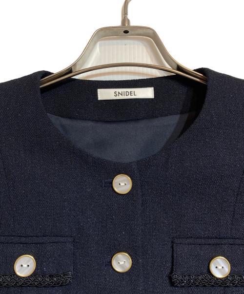 Snidel（スナイデル）Snidel (スナイデル) サマーツイードジャケット ネイビー サイズ:1の古着・服飾アイテム