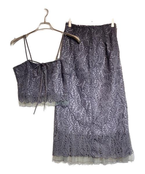 Snidel（スナイデル）Snidel (スナイデル) リーフレースビスチェ/タイトスカート グレー サイズ:Fの古着・服飾アイテム