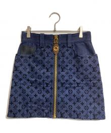 LOUIS VUITTON（ルイ ヴィトン）の古着「モノグラムプリントデニムミニスカート」｜インディゴ