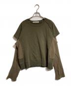 NVRFRGTネヴァーフォーゲット）の古着「PANELLED DOUBLE LAYER C/N SWEAT」｜グリーン