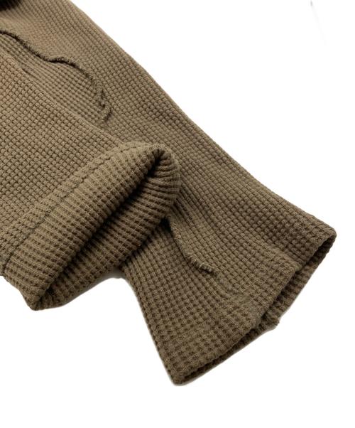 NVRFRGT（ネヴァーフォーゲット）NVRFRGT (ネヴァーフォーゲット) PANELLED DOUBLE LAYER C/N SWEAT グリーン サイズ:3の古着・服飾アイテム