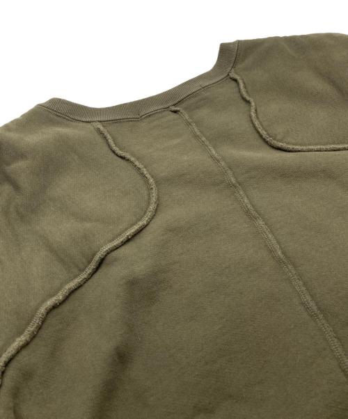 NVRFRGT（ネヴァーフォーゲット）NVRFRGT (ネヴァーフォーゲット) PANELLED DOUBLE LAYER C/N SWEAT グリーン サイズ:3の古着・服飾アイテム