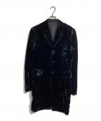 COMME des GARCONS HOMME PLUSコムデギャルソンオムプリュス）の古着「ベロアロングテーラードジャケット」｜ブラック
