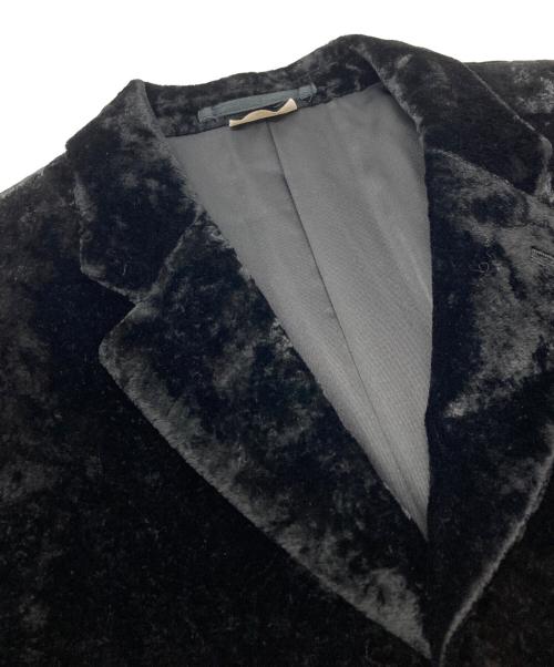 COMME des GARCONS HOMME PLUS（コムデギャルソンオムプリュス）COMME des GARCONS HOMME PLUS (コムデギャルソンオムプリュス) ベロアロングテーラードジャケット ブラック サイズ:Ｓの古着・服飾アイテム