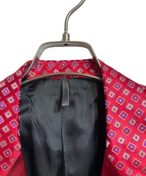 Christian Dior（クリスチャン ディオール）Christian Dior (クリスチャン ディオール) 総柄シルクテーラードジャケット レッド サイズ:44の古着・服飾アイテム