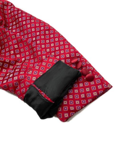 Christian Dior（クリスチャン ディオール）Christian Dior (クリスチャン ディオール) 総柄シルクテーラードジャケット レッド サイズ:44の古着・服飾アイテム